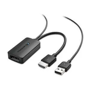 Uni-Directional HDMI to DisplayPort Adapter for Desktop and Laptop Computers (HDMI 2.0 to DisplayPort 1.2) with 4K 60Hz Video Resolution - Not Compatible with PS5 or Xbox Series X/S Uni-Directional HDMI to DisplayPort Adapter for Desktop and Laptop Computers (HDMI 2.0 to DisplayPort 1.2) with 4K 60Hz Video Resolution - Not Compatible with PS5 or Xbox Series X/S