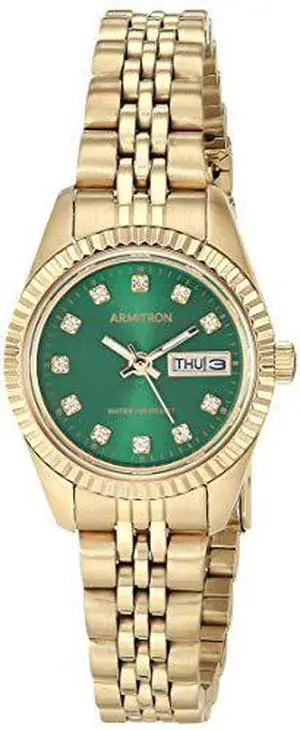 Armitron Womens Japanese Quartz Dress Watch with Stainless Steel Strap, gold, 10 (Model: 752475gNgP)