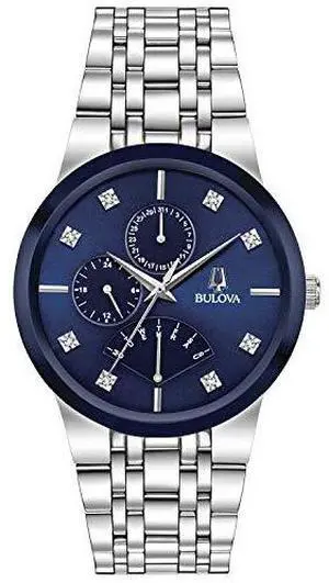 Bulova Modern Multi-Function Mens Watch, Stainless Steel Futuro , Silver-Tone (Model: 96D144)