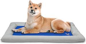 Arf Pets Dog Self cooling Bed Pet Bed - Solid gel Based Self cooling Mat for Pets, Includes a Foam Based Bolster Bed for Extra comfort