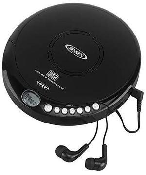 Jensen Portable cD-120BK Portable Personal cD Player compact 120 SEc Anti-Skip cD Player - Lightweight & Shockproof Music Disc Player & FM Radio Pro-Earbuds for Kids & Adults