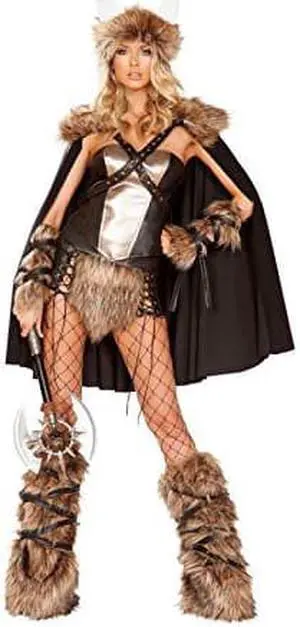 Roma Costume Viking Warrior Black/Beige Womens Party Costume - 4pc, Medium Roma Costume Viking Warrior Black/Beige Womens Party Costume - 4pc, Medium