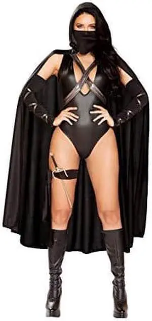 Roma Costume 5pc Ninja Villain, Black, Small/Medium Roma Costume 5pc Ninja Villain, Black, Small/Medium