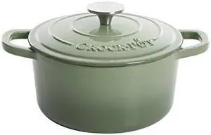 crock-Pot Artisan Round Enameled cast Iron Dutch Oven, 3-Quart, Pistachio green