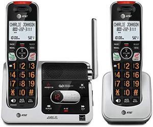 AT&T BL102-2 DEcT 60 2-Handset cordless Phone for Home with Answering Machine, call Blocking, caller ID Announcer, Audio Assist, Intercom, and Unsurpassed Range, SilverBlack