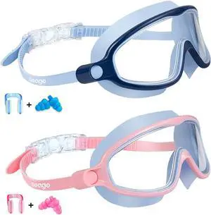 Kids Goggles for Swimming 2 Pack No Leaking Anti-Fog Outer Eye Fit with Wide View UV Protection Crystal Clear Watertight Swim Goggles with nose cover Suitable for Children Youth Boys Girls Age 3 to 14 Kids Goggles for Swimming 2 Pack No Leaking Anti-Fog Outer Eye Fit with Wide View UV Protection Crystal Clear Watertight Swim Goggles with nose cover Suitable for Children Youth Boys Girls Age 3 to 14