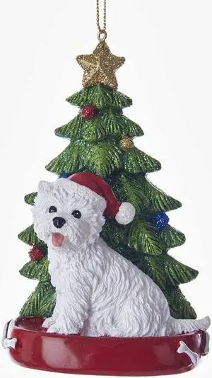 Kurt S Adler West Highland Terrier Wearing Santa Hat with christmas Tree Ornament c7615WH New Kurt S Adler West Highland Terrier Wearing Santa Hat with christmas Tree Ornament c7615WH New