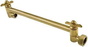 Kingston Brass K153A7 Plumbing Parts 10-Inch Adjustable High-Low Shower Arm, Brushed Brass