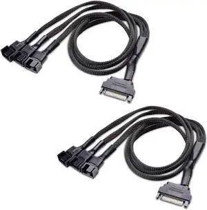 Cable Matters 2-Pack Case Fan Splitter Cable with SATA Power, 16 inches | 3 Computer Case Fan Splitter Cable Cable Matters 2-Pack Case Fan Splitter Cable with SATA Power, 16 inches | 3 Computer Case Fan Splitter Cable