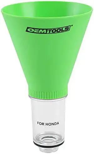 OEMTOOLS 87022 No-Spill Oil Funnel (Honda, Acura and Nissan) | No-Spill Design  Funnel Screws Directly into Filler Neck | Time Saving Oil Change Tool | High Visibility Green Color