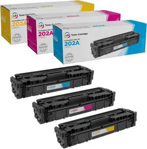 Products Compatible Toner Cartridge Replacement for HP 202A (3 Pack, Cyan, Magenta, Yellow) for use in HP Color LaserJet M254dw, M281cdw, M281dw, M281fdw Products Compatible Toner Cartridge Replacement for HP 202A (3 Pack, Cyan, Magenta, Yellow) for use in HP Color LaserJet M254dw, M281cdw, M281dw, M281fdw