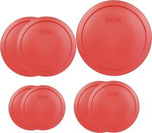 Pyrex (6) 7200 2 Cup Glass Dishes & (6) Pyrex 7200-PC 2 Cup Orange Lids