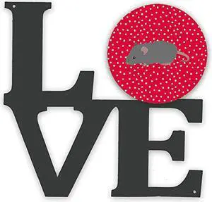 Carolines Treasures Australian Long Coated Mouse Metal Artwork Love Wall-Decor, Multicolor