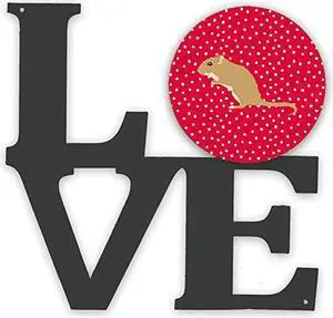 Carolines Treasures Gerbil Mouse Metal Artwork Love Wall-Decor, Multicolor
