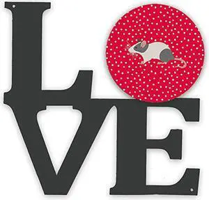 Carolines Treasures Japanese Mouse Metal Artwork Love Wall-Decor, Multicolor