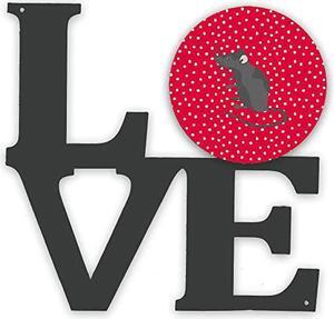 Carolines Treasures Satin Mouse Metal Artwork Love Wall-Decor, Multicolor
