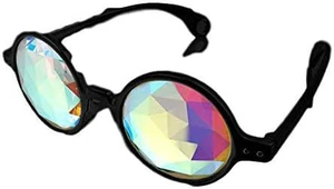 blinkee Black Frame Far Out Kaleidoscope Diamond Lense Glasses blinkee Black Frame Far Out Kaleidoscope Diamond Lense Glasses