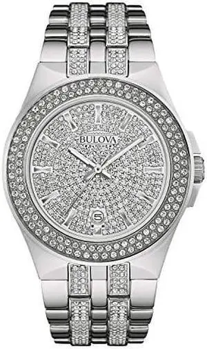 Bulova Crystal Quartz Mens Watch, Stainless Steel , Silver-Tone (Model: 96B235) Bulova Crystal Quartz Mens Watch, Stainless Steel , Silver-Tone (Model: 96B235)