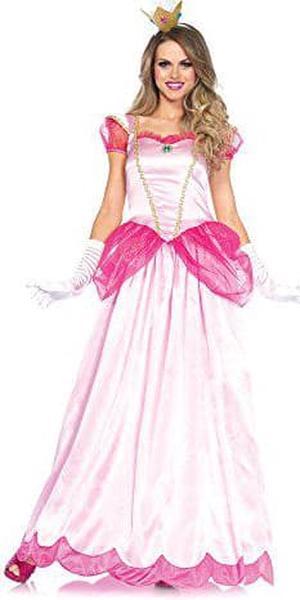 Leg Avenue 2 Piece Classic Pink Princess Full Length Ball Gown Costume Set with Gloves for Women, Small
