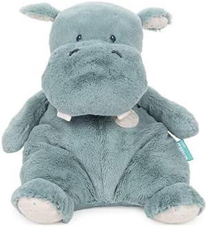 GUND Baby Oh So Snuggly Hippo Large Plush Stuffed Animal Understuffed and Quilted for Tactile Play and Security Blanket Feel, for Baby and Infant, Teal Blue and Cream, 12.5"