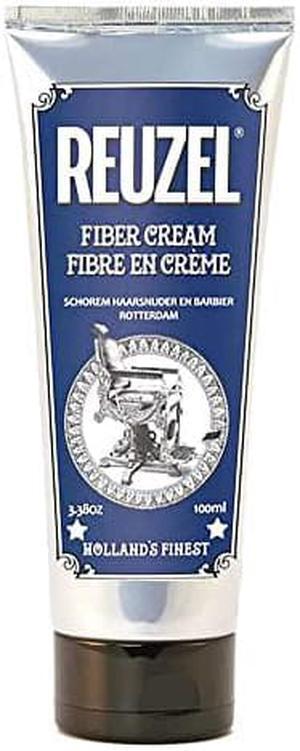 REUZEL Fiber Hair Cream For Men - Adds Fullness And Structure - Pliable Hold, Low Shine - Water Soluble - Works Well On Short To Medium Length Hair - Easy To Rework Hair After Styling - 3.38 Oz