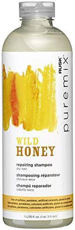 RUSK PUREMIX Wild Honey Repairing Shampoo for Dry Hair, 35 Oz, Formulated with Honey & Natural Antioxidants to Soften, Smooth, and Deeply Moisturize and Repair Frizzy, Fragile, Unruly Hair