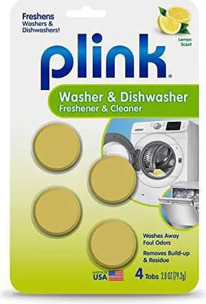 Plink-9024 Summit Brands Washer and Dishwasher Freshener Cleaner, 4 Tabs, 4-Count, Yellow, 4 Piece