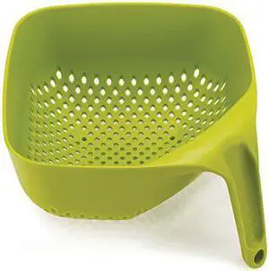 Joseph Joseph Square colander Stackable with Easy-Pour corners and Vertical Handle, Medium, green