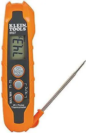 Klein Tools IR07 Dual Infrared (IR) and Probe Pocket Size LcD Digital Thermometer
