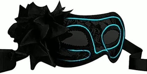 blinkee Electro Luminescent Wire Black Lace Party Mask blinkee Electro Luminescent Wire Black Lace Party Mask