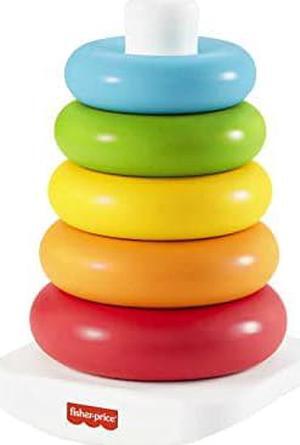 Fisher-Price Rock-a-Stack, Classic Ring Stacking Toy Made from Plant-Based Materials for Babies Ages 6 Months and Older