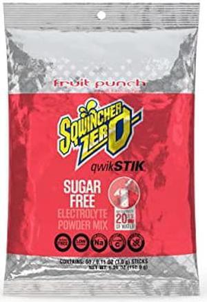 Sqwincher Zero Qwik Stik Sugar Free, Fruit Punch, .11 0z (Pack of 50)