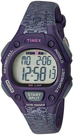 Timex Womens Ironman 30-Lap Digital Quartz Mid-Size Watch, Purple/Gray Texture - TW5M075009J