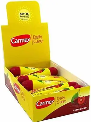 Carmex Lip Balm Fresh Cherry Spf#15 0.35 Ounce Tube (12 Pieces)