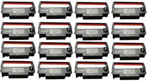 Bixolon (RRC-201BR-16) ERC-30, 16-Pack KD02-00057A Black and Red Ribbon Cartridge ink Compatible with SNBC SRP-275 & SRP-270 (GRC-220BR)