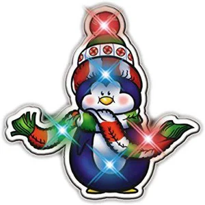 blinkee Penguin with Scarf Flashing Body Light Lapel Pins blinkee Penguin with Scarf Flashing Body Light Lapel Pins