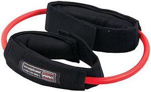 Power Systems Versa Cuff, 2 Padded Cuffs with Resistance Tubes for Wrists and Ankles, Resistance Band Level: Medium, Red, 12 Inches, (84310)