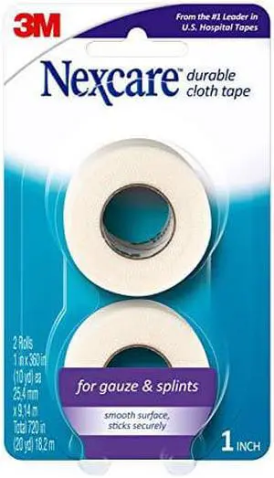Nexcare Durapore Durable cloth Tape 1 Inch X 10 Yards, (Pack of 2), From the #1 Leader in US Hospital Tapes