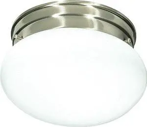 Nuvo SF76601 One Light Flush Mount, Brushed NickelWhite glass