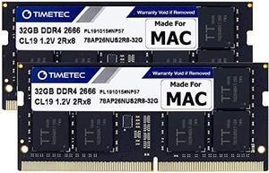 Timetec 64GB KIT(2x32GB) Compatible for Apple DDR4 2666MHz for Mid 2020 iMac (20,1 / 20,2) / Mid 2019 iMac (19,1) 27-inch w/Retina 5K Display, Late 2018 Mac Mini (8,1) PC4-21333 / PC4-21300 MAC RAM