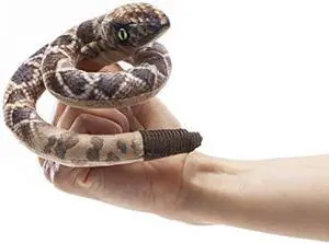 Folkmanis Mini Rattlesnake Finger Puppet , Brown Folkmanis Mini Rattlesnake Finger Puppet , Brown