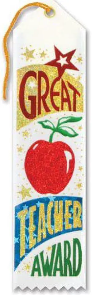 Beistle Great Teacher Award Ribbon