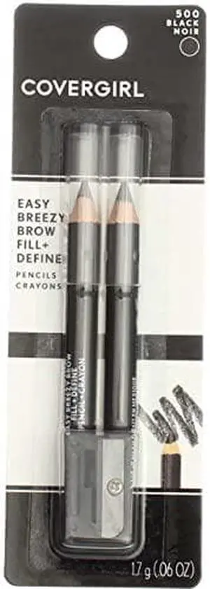 covergirl Professional Brow & Eye Makers Brow Shaper & Eyeliner, Midnight Black 500, 06 oz (Pack of 3)