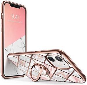 i-Blason Cosmo Snap Case Designed for iPhone 12 Mini 5.4 Inch (2020 Release), Slim with Built-in 360° Rotatable Ring Holder Kickstand Supports Car Mount (Marble)