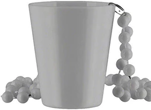blinkee Non Light Up White Shot Glass on White Beaded Necklaces blinkee Non Light Up White Shot Glass on White Beaded Necklaces