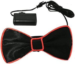 blinkee Flashing EL Wire Red Bow Tie for Men Night Rave Parties blinkee Flashing EL Wire Red Bow Tie for Men Night Rave Parties