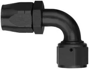 Aeroquip FCM1032 Red and Blue Aluminum Anodized -06AN 90-Degree Hose Fitting