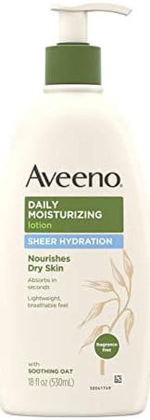 Aveeno Sheer Hydration Daily Moisturizing Lotion for Dry Skin with Soothing Oat Lightweight FastAbsorbing  FragranceFree Intense Body Moisturizer 18 fl oz