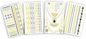 Hot Jewels Metallic Temporary Tattoos set of 4 sheets Classic