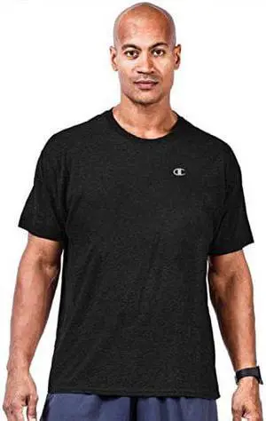 Champion Big and Tall Mens Short Sleeve Jersey Tee Black 3XL